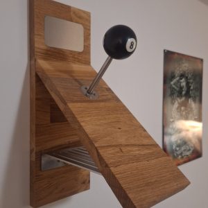 Support de casque bois et inox – personnalisable