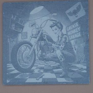 Sous-Verre Ardoise Pin-Up Garage