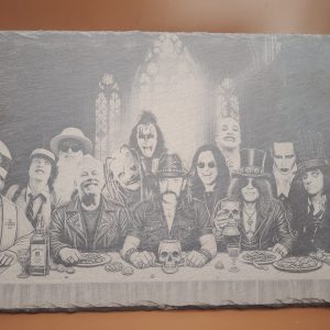 La Cène Rock – Gravure sur Ardoise 30×20 cm – Décor Rock & Metal