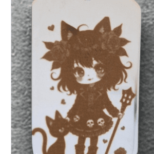 Porte-clés Fille Chat Noir Sorcière
