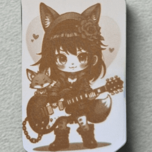 Porte-clés Fille Renard Rock Guitariste