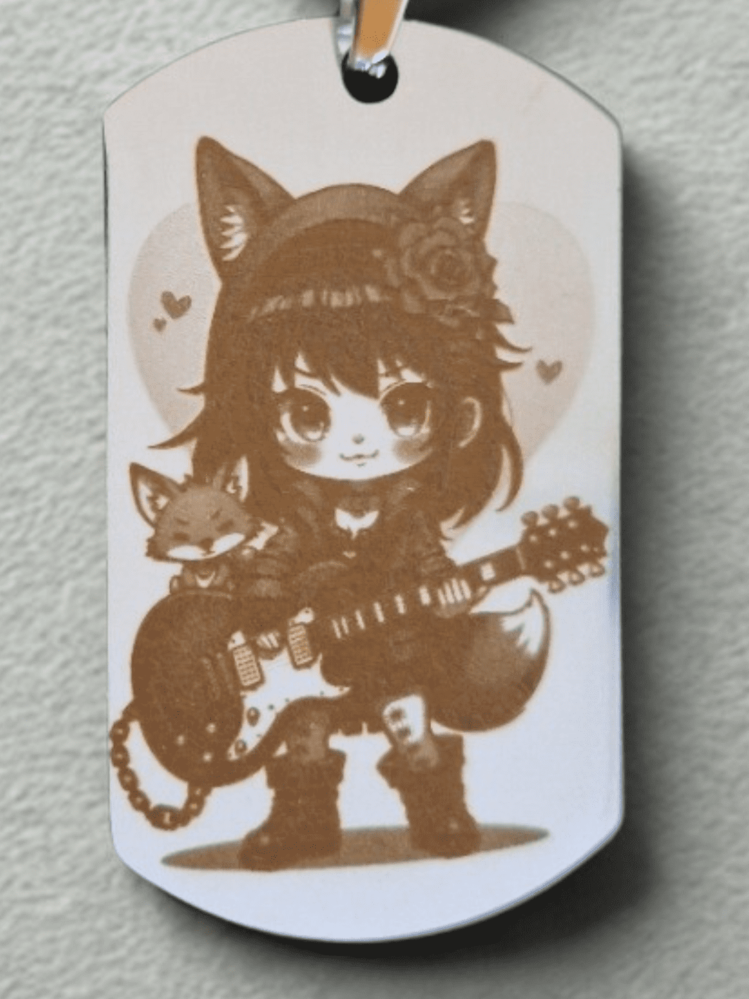 Porte-clés Fille Renard Rock Guitariste – Image 2